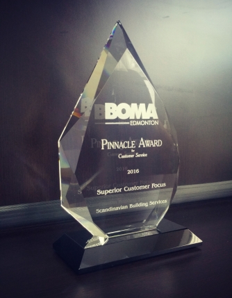 Scandinavian Building Services BOMA Edmonton 2016 Pinnacle Award for Customer Service